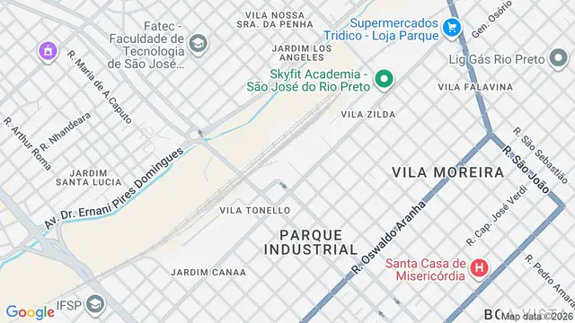 Mapa do bairro Jardim São Vicente, São José do Rio Preto - SP - Rua Adma Antônio Aidar