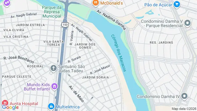 Mapa do bairro Jardim Soraia, São José do Rio Preto - SP