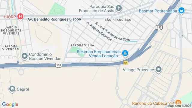 Mapa do bairro Jardim Viena, São José do Rio Preto - SP
