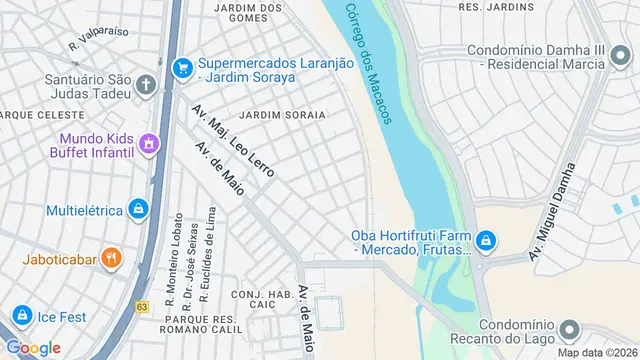 Mapa do bairro Jardim Vitória Régia, São José do Rio Preto - SP