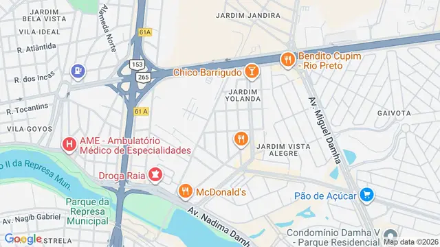 Mapa do bairro Jardim Yolanda, São José do Rio Preto - SP
