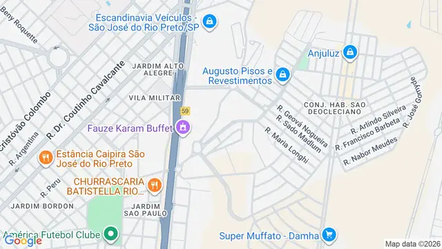 Mapa do bairro Parque BR - Empresarial e Logístico, São José do Rio Preto - SP