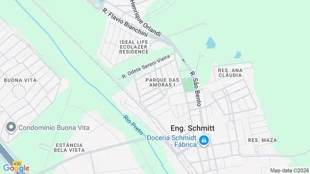 Mapa do bairro Parque das Amoras, São José do Rio Preto - SP