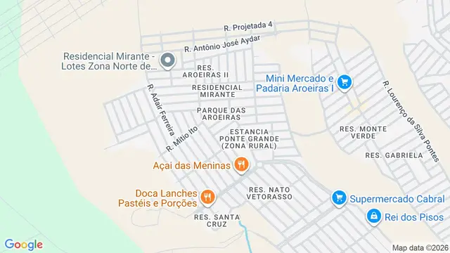 Mapa do bairro Parque das Aroeiras II, São José do Rio Preto - SP