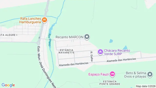 Mapa do bairro Parque das Nascentes (Zona Rural), São José do Rio Preto - SP