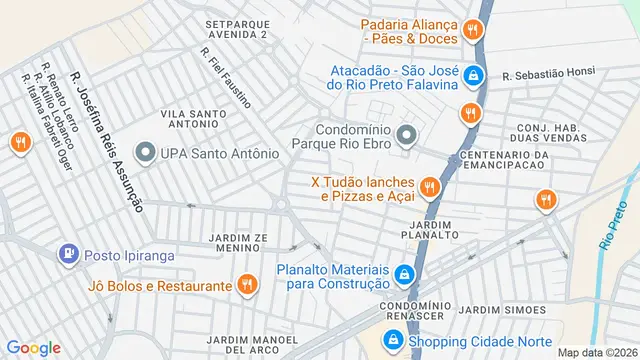 Mapa do bairro Parque das Perdizes, São José do Rio Preto - SP