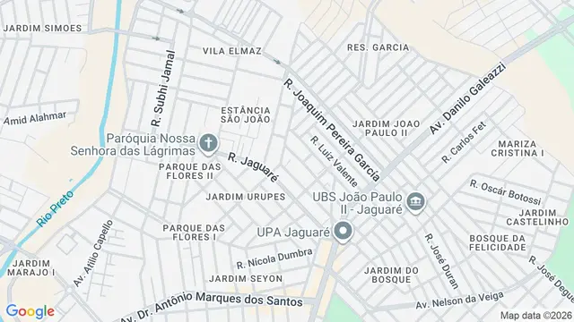 Mapa do bairro Parque Jaguaré, São José do Rio Preto - SP
