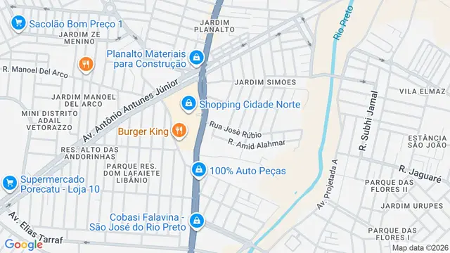 Mapa do bairro Parque Juriti, São José do Rio Preto - SP