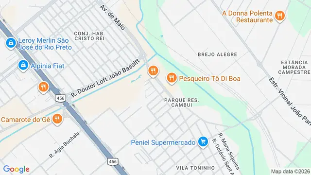 Mapa do bairro Parque Residencial Cambuí, São José do Rio Preto - SP