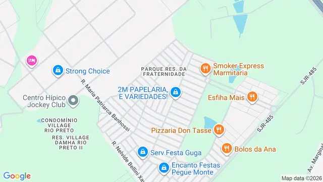 Mapa do bairro Parque Residencial da Fraternidade, São José do Rio Preto - SP