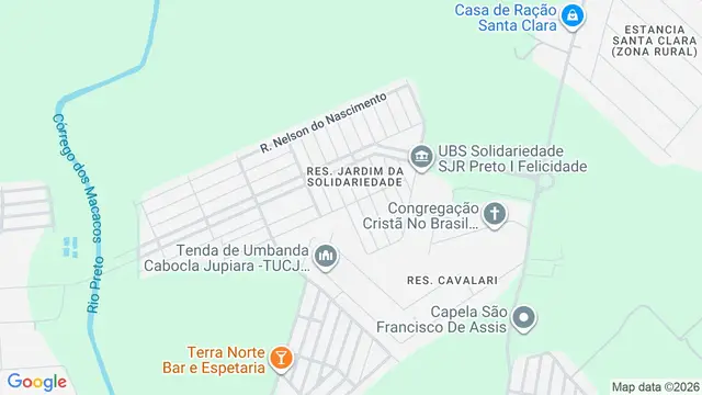 Mapa do bairro Parque Residencial da Solidariedade, São José do Rio Preto - SP