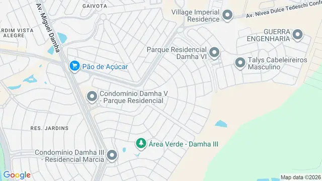 Mapa do bairro Parque Residencial Damha V, São José do Rio Preto - SP