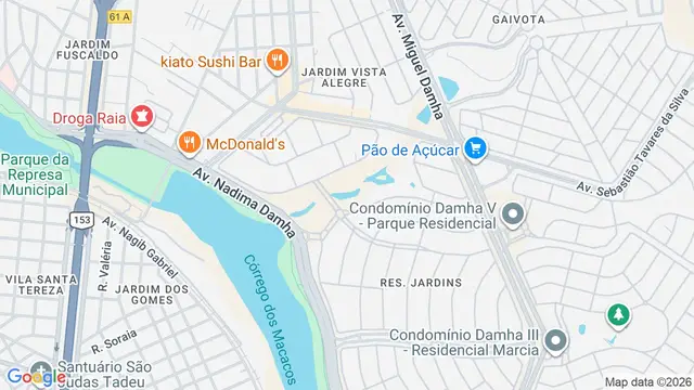 Mapa do bairro Parque Residencial Damha, São José do Rio Preto - SP