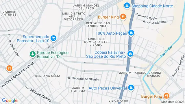 Mapa do bairro Parque Residencial Dom Lafayete Libanio, São José do Rio Preto - SP