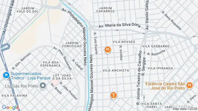 Mapa do bairro Parque Residencial Joaquim Nabuco, São José do Rio Preto - SP
