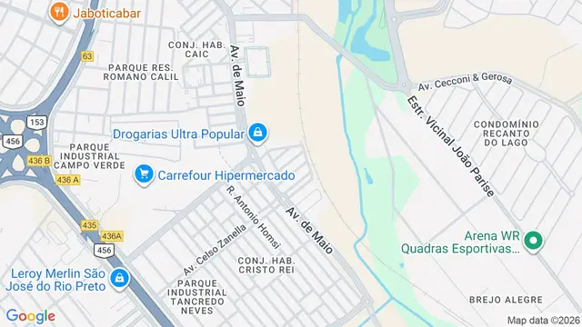 Mapa do bairro Parque Residencial Lauriano Tebar II, São José do Rio Preto - SP