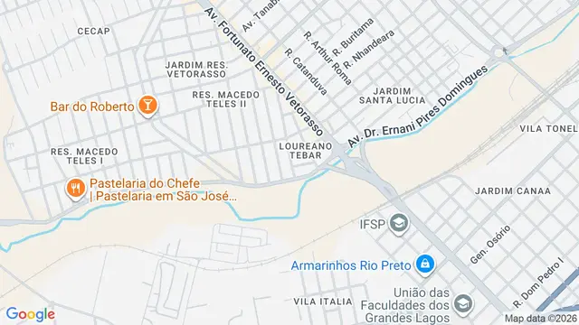 Mapa do bairro Parque Residencial Lauriano Tebar, São José do Rio Preto - SP