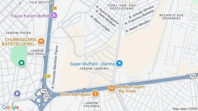 Mapa do bairro Parque São Miguel, São José do Rio Preto - SP