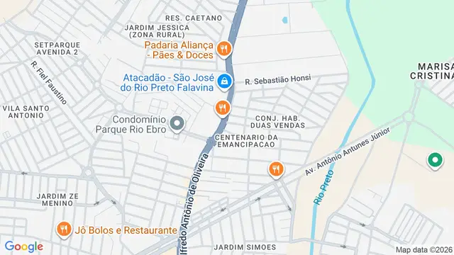 Mapa do bairro Recanto Duas Vendas, São José do Rio Preto - SP