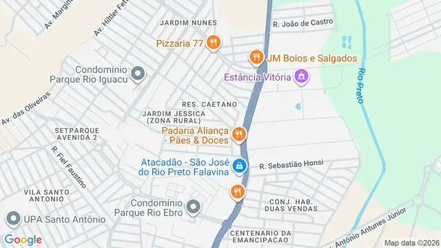 Mapa do bairro Residencial Caetano, São José do Rio Preto - SP