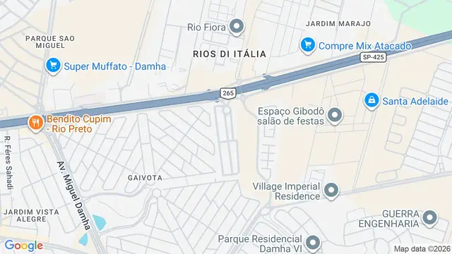 Mapa do bairro Residencial Figueira II, São José do Rio Preto - SP