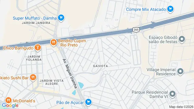 Mapa do bairro Residencial Gaivota I, São José do Rio Preto - SP