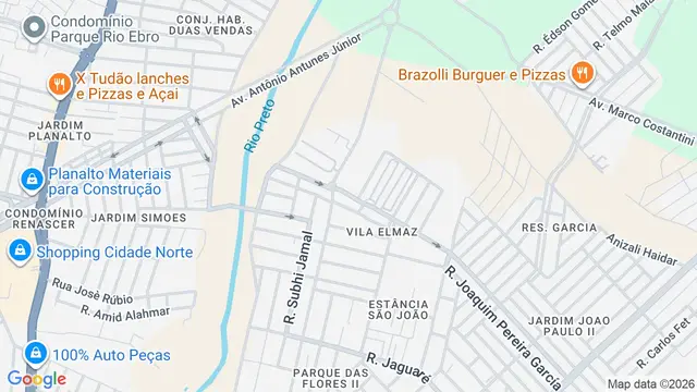 Mapa do bairro Residencial Jardim Norte, São José do Rio Preto - SP