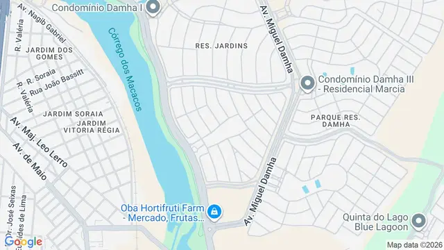 Mapa do bairro Residencial Jardins, São José do Rio Preto - SP