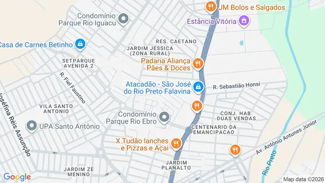 Mapa do bairro Residencial Jéssica, São José do Rio Preto - SP