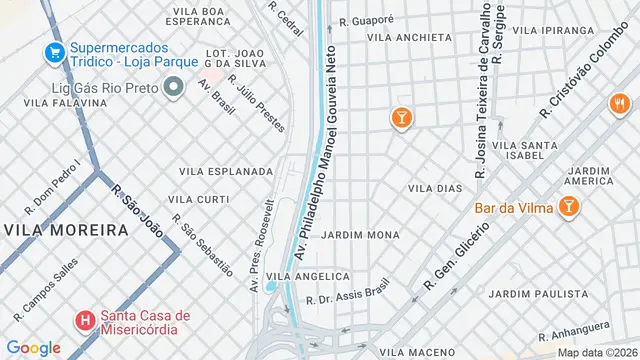 Mapa do bairro Residencial Mário de Mattos, São José do Rio Preto - SP