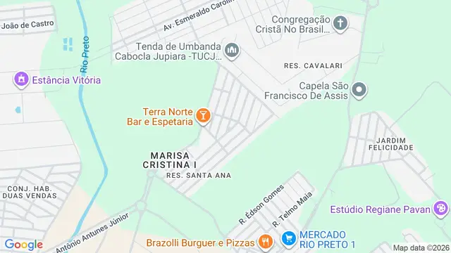 Mapa do bairro Residencial Santa Ana, São José do Rio Preto - SP