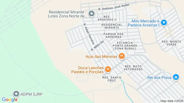 Mapa do bairro Residencial Santa Cruz, São José do Rio Preto - SP