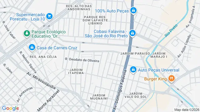 Mapa do bairro Residencial Santa Inês, São José do Rio Preto - SP