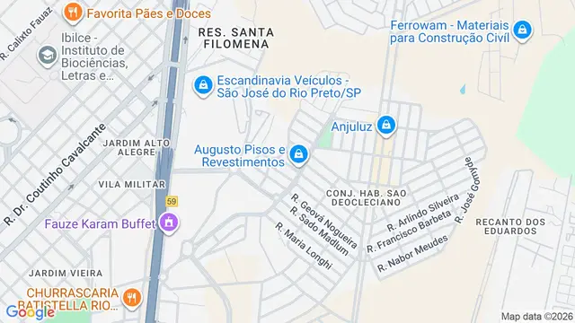 Mapa do bairro Residencial Vila Flora, São José do Rio Preto - SP