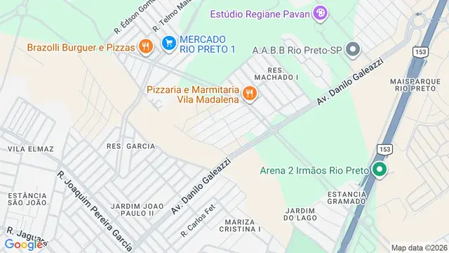 Mapa do bairro Residencial Vila Madalena, São José do Rio Preto - SP