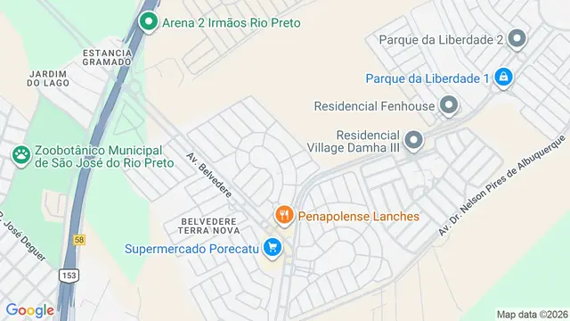 Mapa do bairro Residencial Village Damha Rio Preto II, São José do Rio Preto - SP