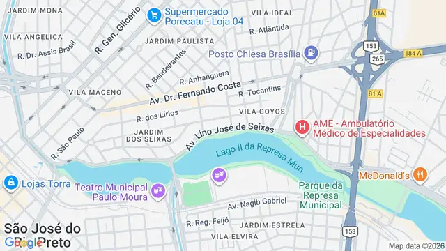 Mapa do bairro Retiro Reinaldo Chiqueto, São José do Rio Preto - SP - Avenida Lino José de Seixas