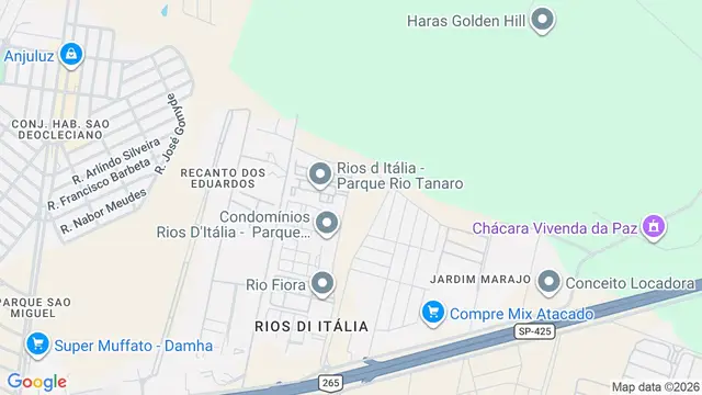 Mapa do bairro Rios di Itália, São José do Rio Preto - SP