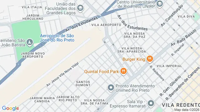 Mapa do bairro Santos Dumont, São José do Rio Preto - SP