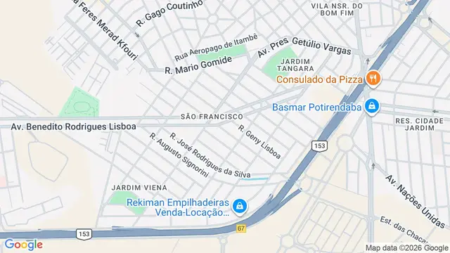 Mapa do bairro São Francisco, São José do Rio Preto - SP