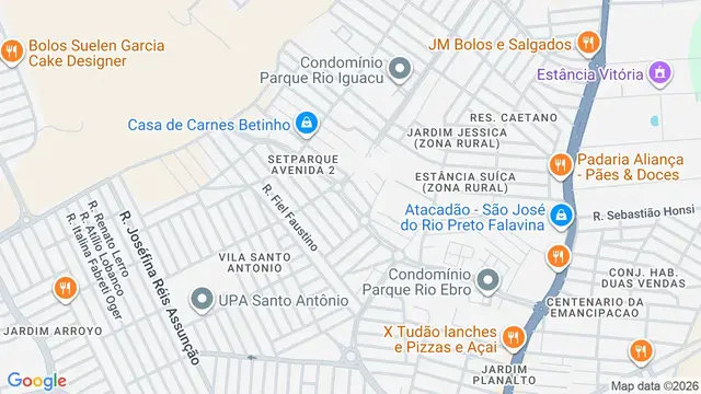 Mapa do bairro Setparque Avenida 2, São José do Rio Preto - SP