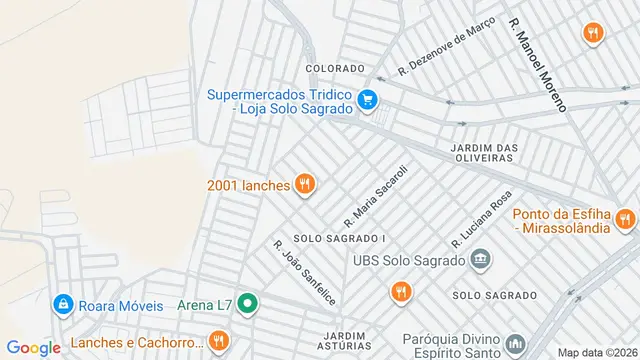 Mapa do bairro Solo Sagrado I, São José do Rio Preto - SP