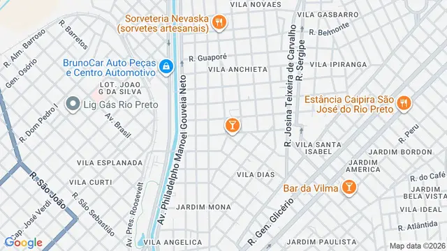 Mapa do bairro Vila Anchieta, São José do Rio Preto - SP