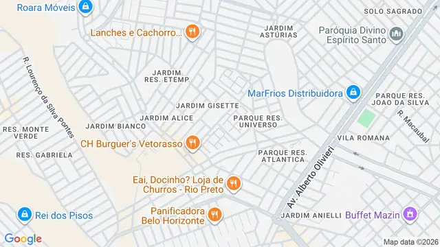 Mapa do bairro Vila Borguese, São José do Rio Preto - SP