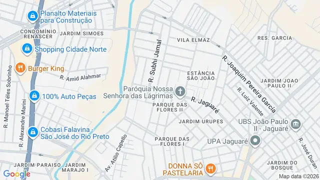 Mapa do bairro Vila Clementina, São José do Rio Preto - SP