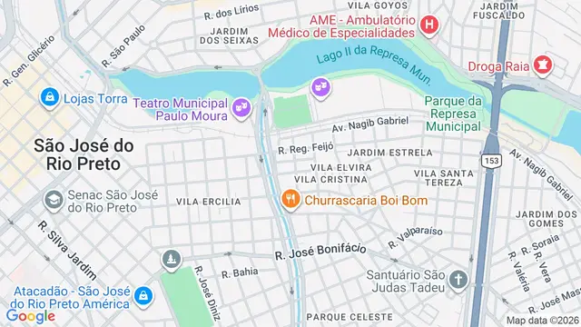 Mapa do bairro Vila Cristina, São José do Rio Preto - SP