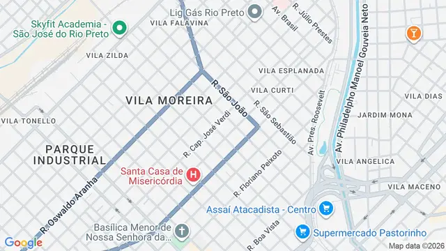 Mapa do bairro Vila Curti, São José do Rio Preto - SP