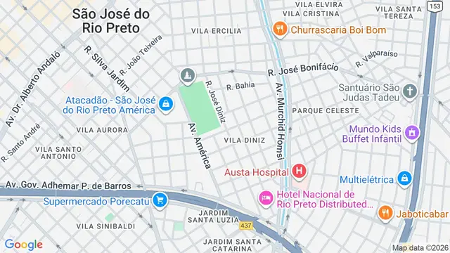 Mapa do bairro Vila Diniz, São José do Rio Preto - SP