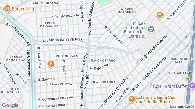 Mapa do bairro Vila Gasbarro, São José do Rio Preto - SP
