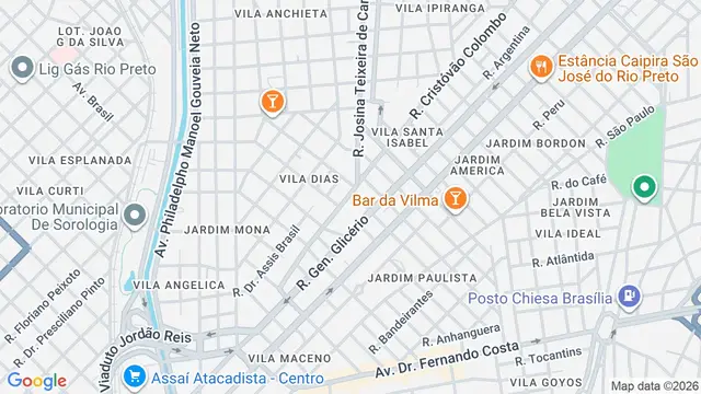Mapa do bairro Vila Lisboa, São José do Rio Preto - SP